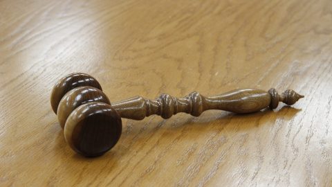 Gavel on desk