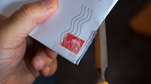 Mail with post stamp