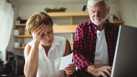 Old stressed couple