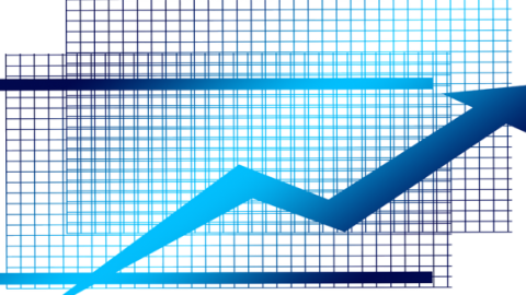 Up arrow on graph