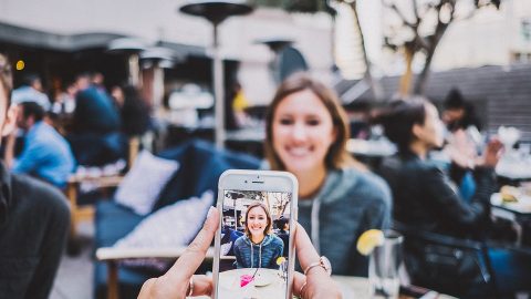 Taking a photo with a smartphone