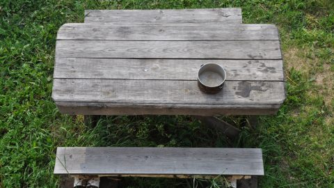 Outdoor wooden table