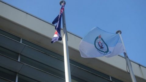 Australian and Police flag poles