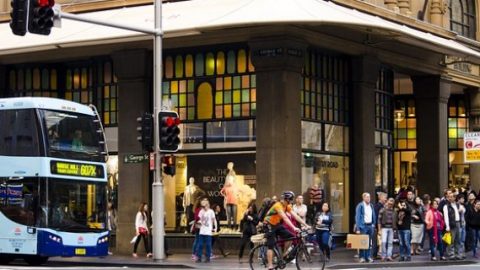 Cyclist and pedestrians