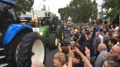 Protest around tractors