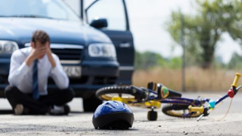 Dangerous driver hit a bike