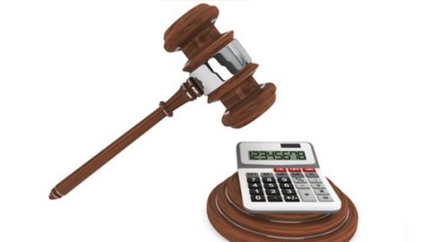 Calculator under gavel