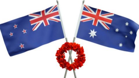 Australia and New Zealand ANZAC flags