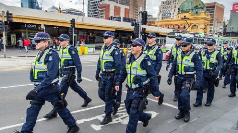 Victoria Police marching