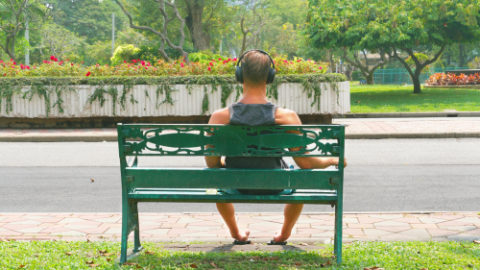 Man on bench