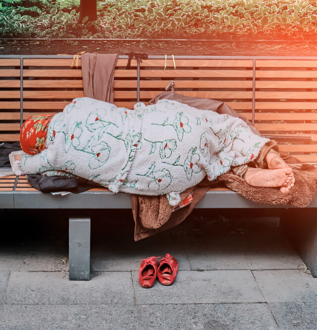 Homeless Woman on bench