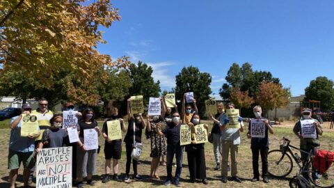 Australian Unemployed workers union demonstrating