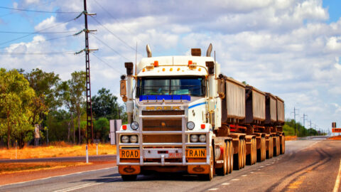 Truck on road