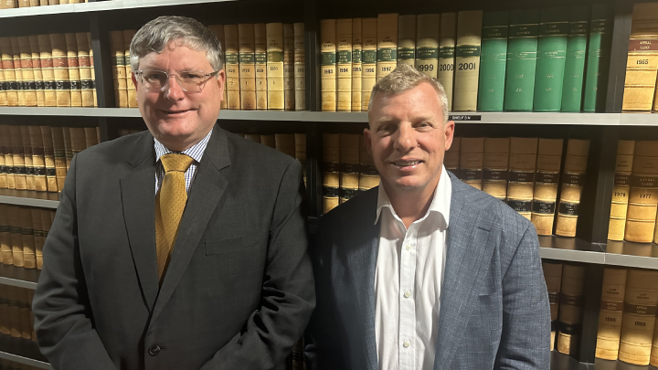 Barrister Shane Prince SC and Drug Offenders Program director Jimmy Finnane