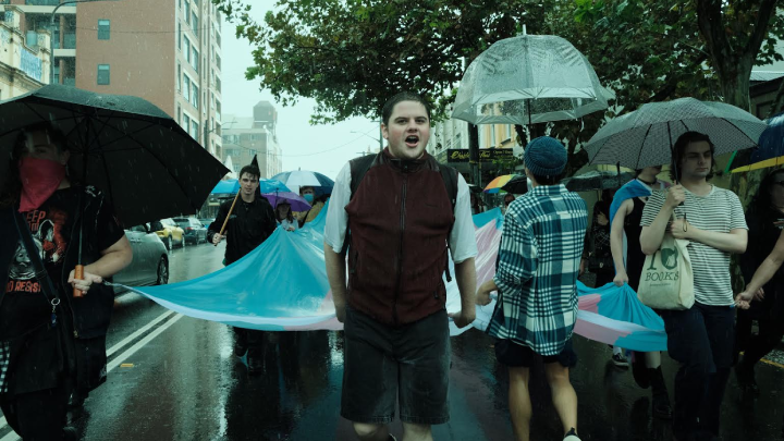 Pride in Protest’s Rohan Snowball at the Trans Day of Visibility rally 2023