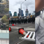 A Paramilitary Victoria Police Greets Disrupt Land Forces with Its Entire Arsenal