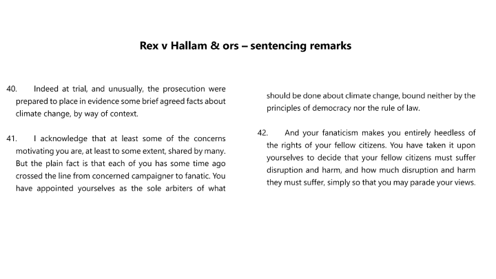 The paragraphs from the Southwark Crown Court 18 July 2024 sentencing remarks made by UK Judge Christopher Hehir in the Rex versus Hallam case that were then cited by the prosecution during Pestorius’ recen